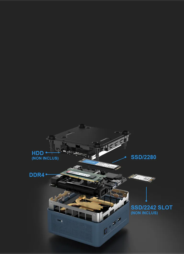 GEEKOM mini pc MINI IT12 Vue éclatée
